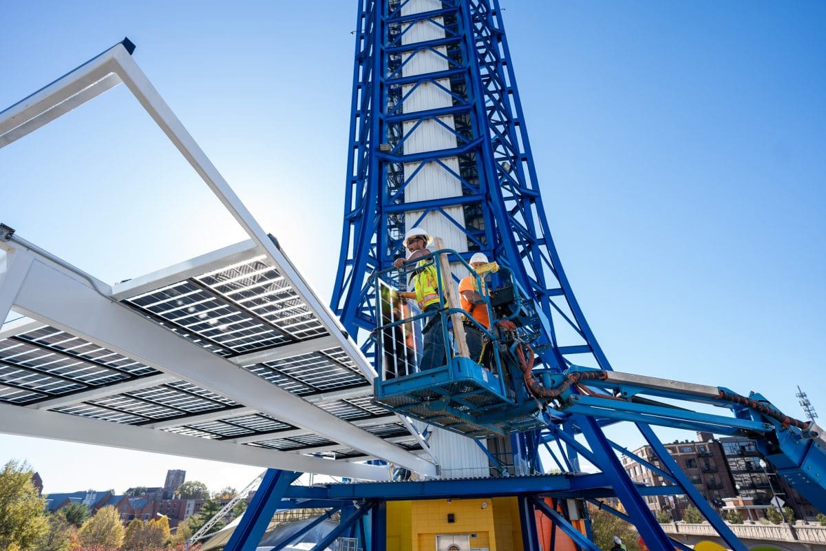 Chroma Energy Group adds a solar array to the Sunsphere in Knoxville, Tennessee.